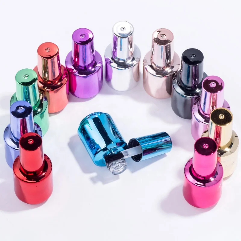 Private label chrome mirror effect empty gel nail polish bottle