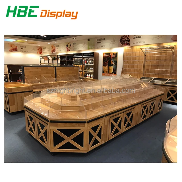 luxury store wood display rack fruit and vegetable rack