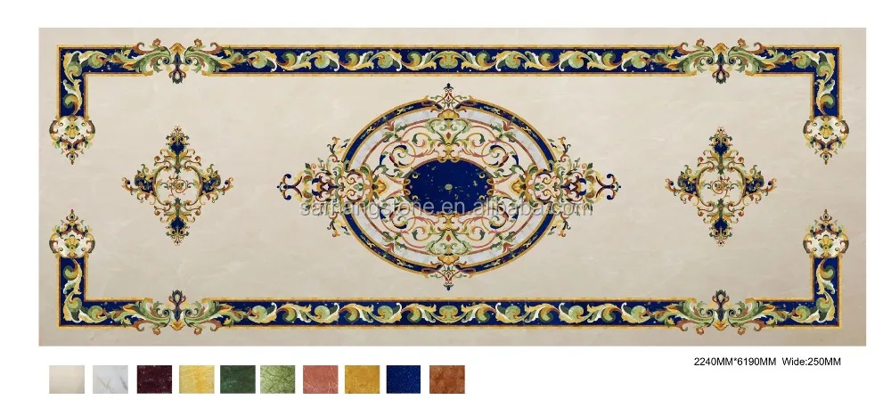 
Waterjet marble Floor Medallion pattern design 