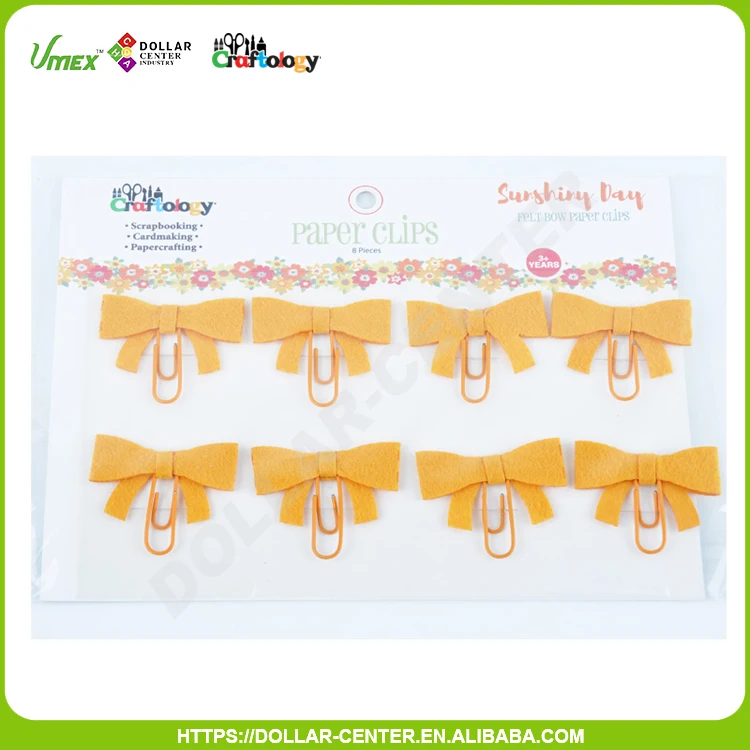 manufacturer mini light yellow color felt hair paper clips