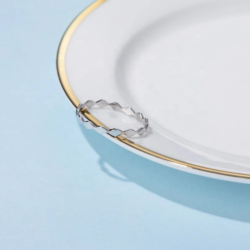 Loftily Jewelry Wholesale Minimalist Jewelry Rhombus s925 Silver Rings Jewelry Women 925 Sterling Silver Fashion Rings