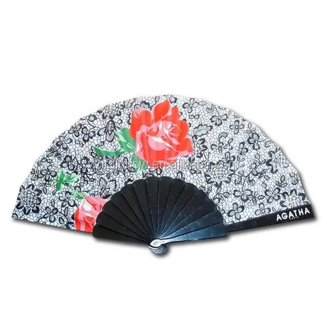 Пользовательский пластиковый ручной складной вентилятор с дизайном или логотипом покупателя