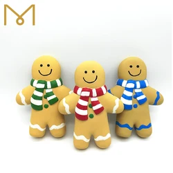 hot selling rubber latex pet custom cheap chewy dog christmas gingerbread man dog pet toys