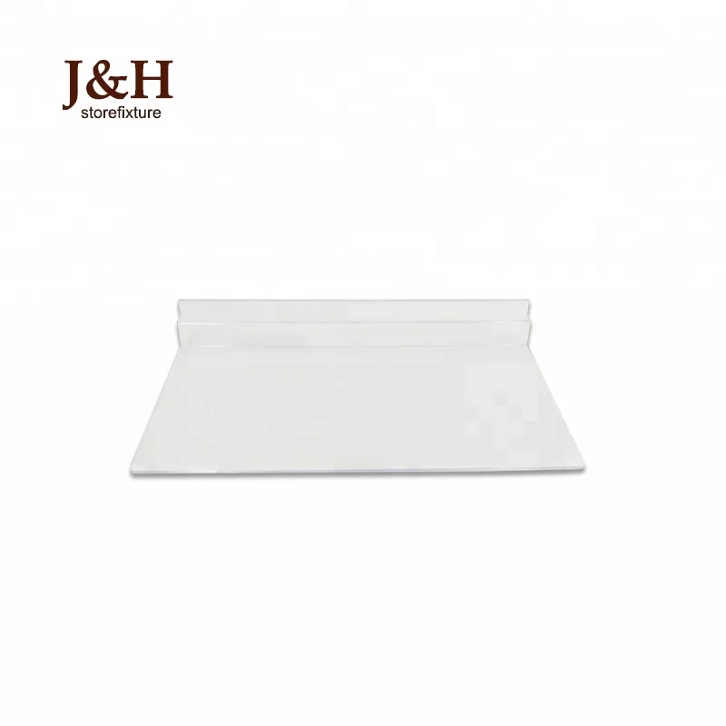 J&H Storefixture Slatwall 24.8*10.5cm Flat Clear Acrylic Plastic Shoe Display Shelf Product Display Holder