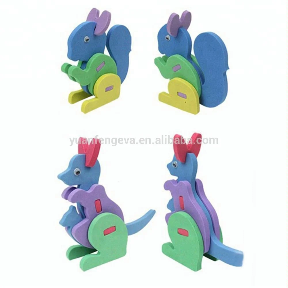 EVA Foam New Creative DIY Handmade Baby Toys Intelligence Development Animal Puzzle Jigsaw Kids Toys for Children