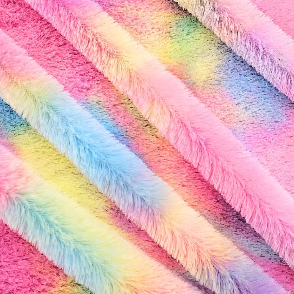 
 Разноцветная плюшевая ткань tie dye  