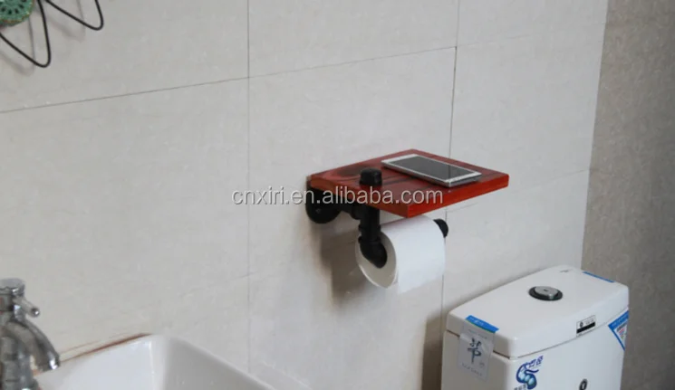 Классический настенный держатель для салфеток с водопроводной трубой, коробка для салфеток из массива дерева