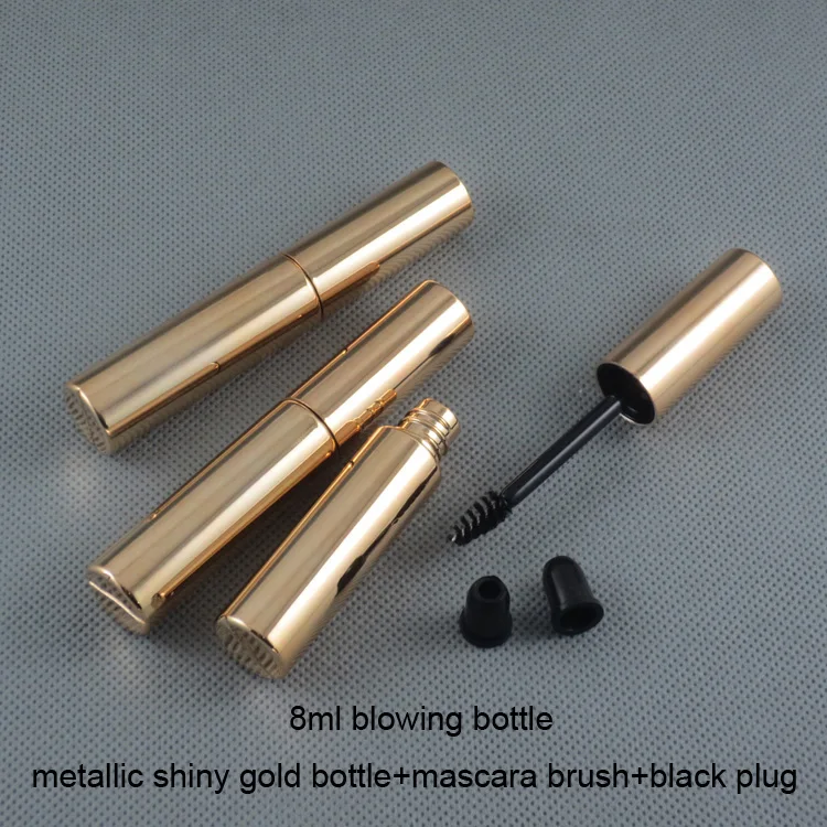 
moq 500pcs TM-M6621 8ml shiny gold cosmetic packaging mascara bottle stock wholesales eyelash bottle 