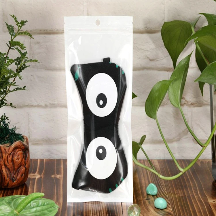 Transparent Pearl White Resealable Zip Lock Flat Mylar Display Plastic Bag With Hang Hole