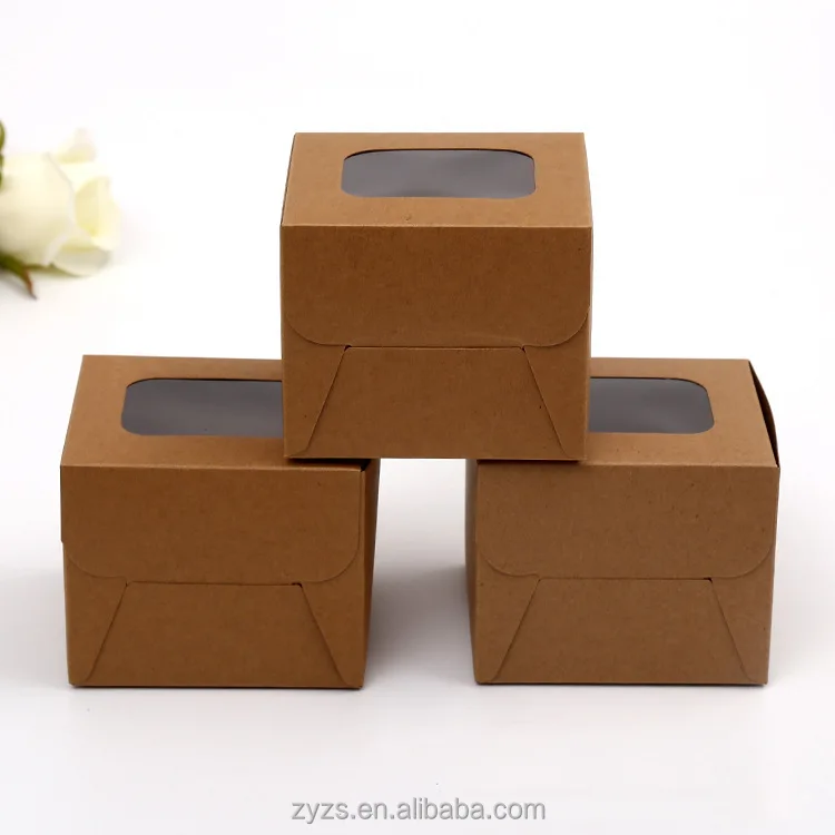 
Paper Material and Bio-degradable Feature cupcake window pie box 