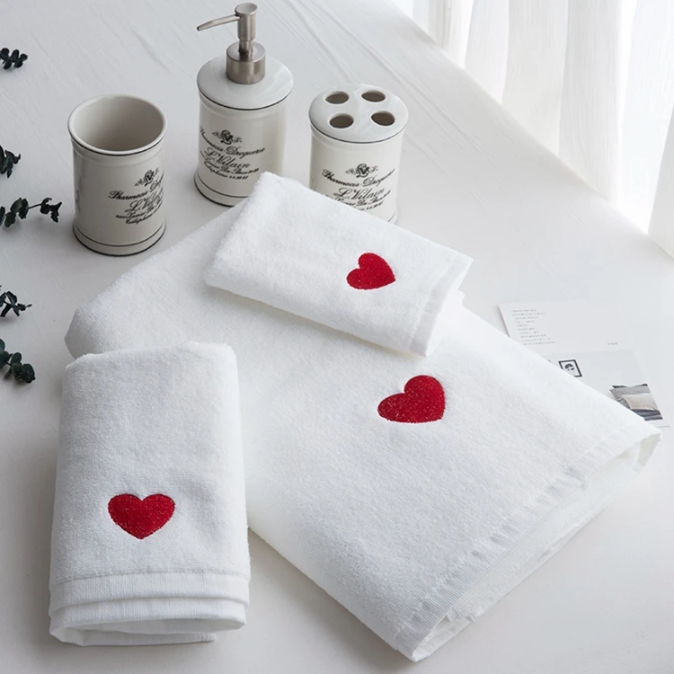 Wholesale 100% cotton face towel white custom hand towels with embroidery logo for washcloth
