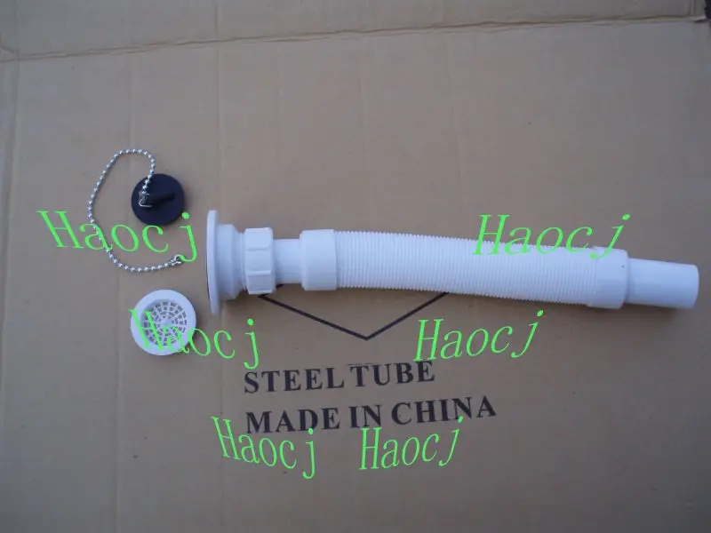 1 1/2plastic drain pipe waste pipe drain hose washbasin hose flexible bellows sink hose with stopper and chain
