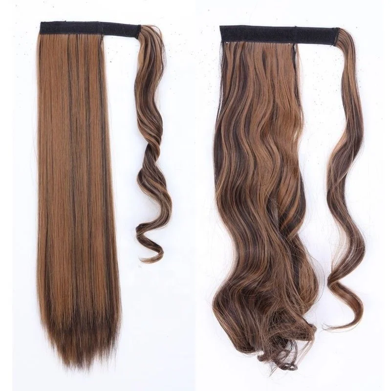 Snoilite High quality 26' synthetic wrap hair extension grey Ponytail hair