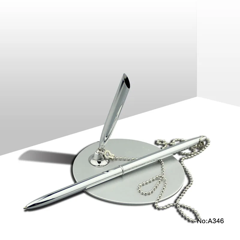 New desk stand pens with chain for office &hotel supplies