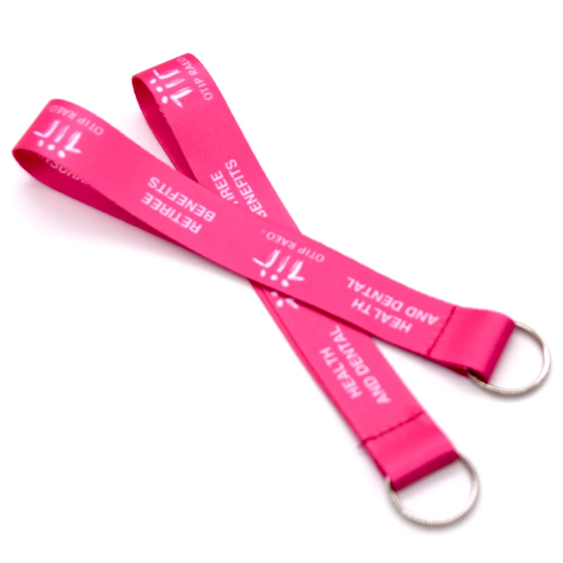 Custom dye sublimation printing colorful short key lanyard with free design