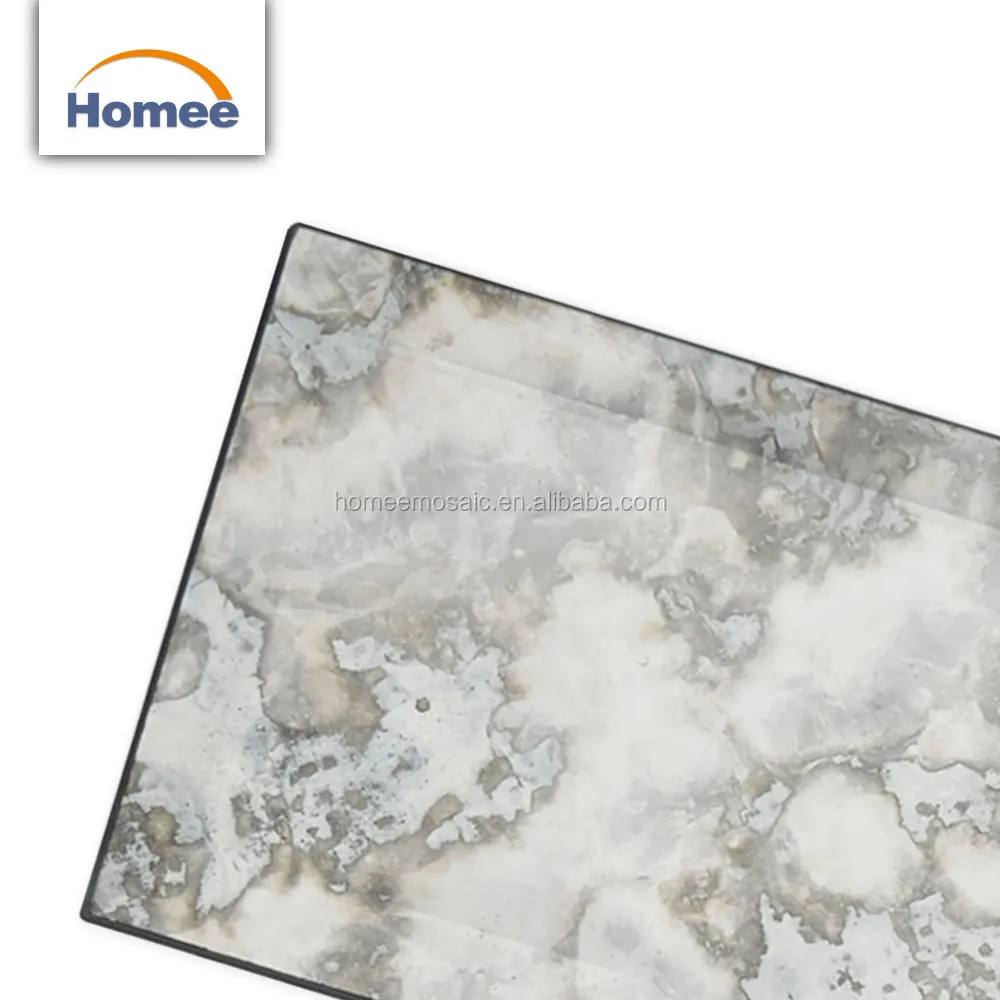 Hot Sale Antique Grey Color Kitchen Glass Wall Decor Black Glass Subway Tile Modern Brick Antique Mirror Mosaic Tile With Bevel