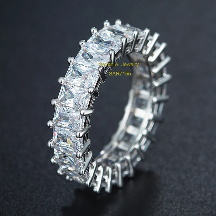 
Sevenajewelry Brand jewellery design SAR7155 Jewelry Wholesale in China Women eternity rings for wedding 