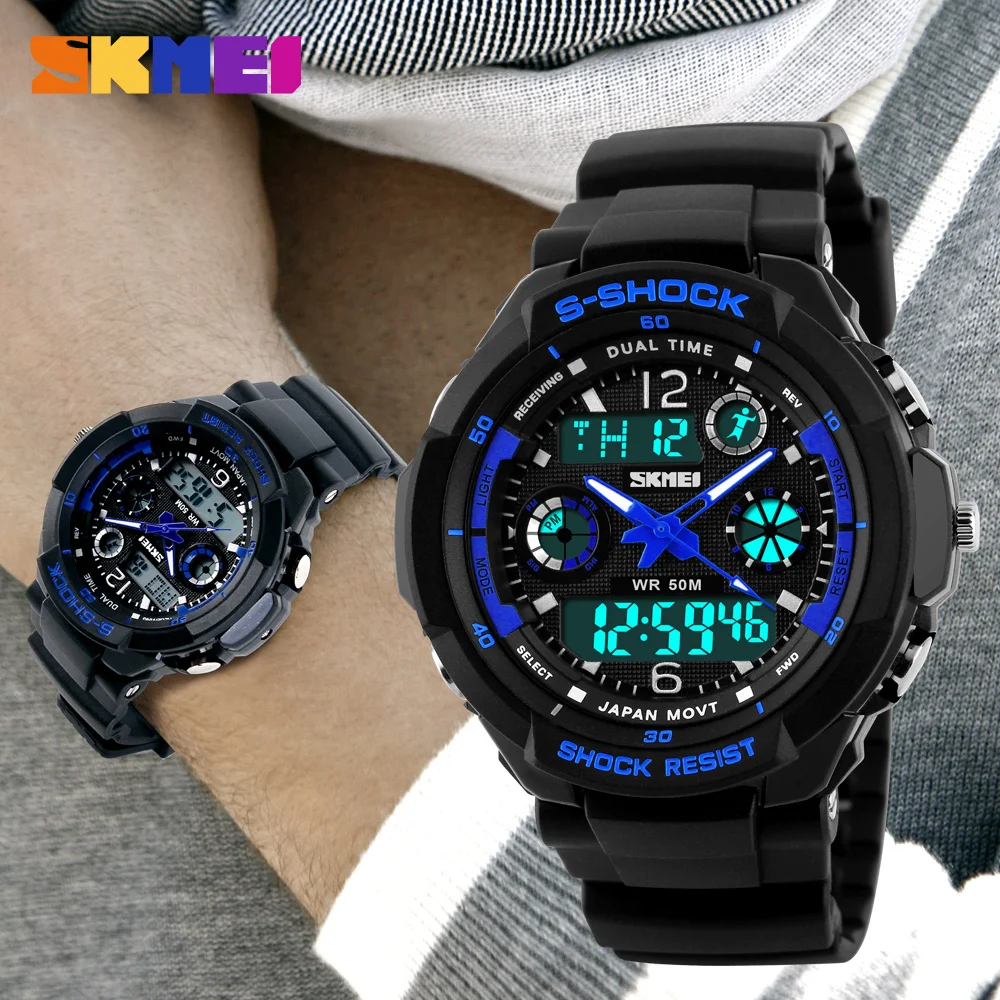skmei 0931 analog digital wrist watch 5 atm water proof watches brand sport relojes hombre