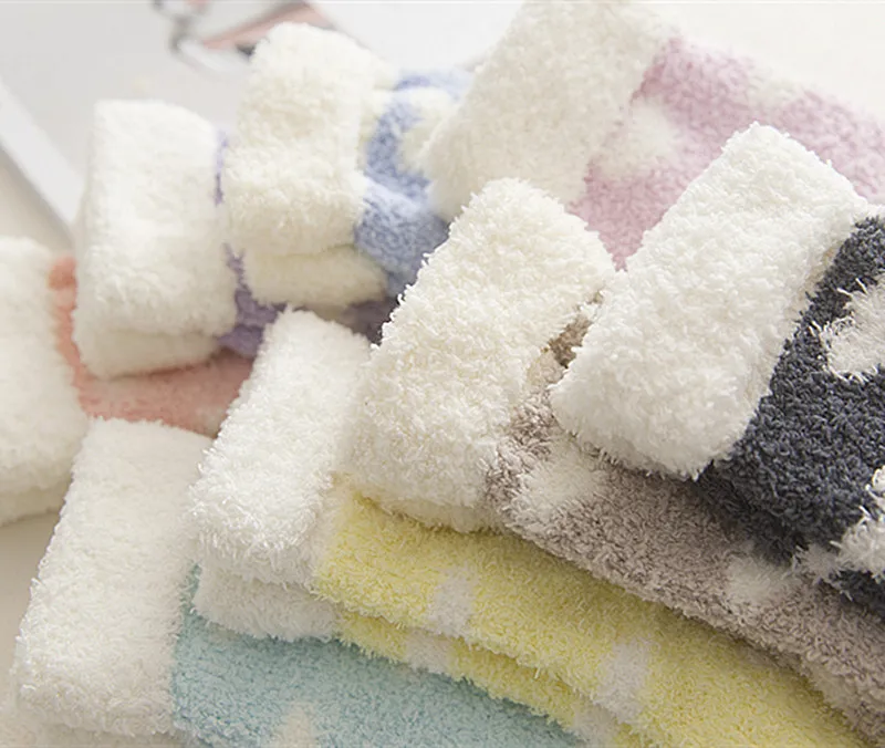 
Cheaper Ladies Girls Sleeping Socks Fashion Winter Corduroy Socks Winter Women Warm Towel Thicker Socks 