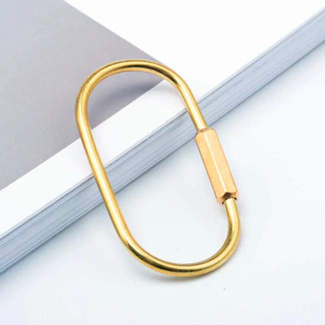 HandCraft Brass Oval Screw Lock Key Chain