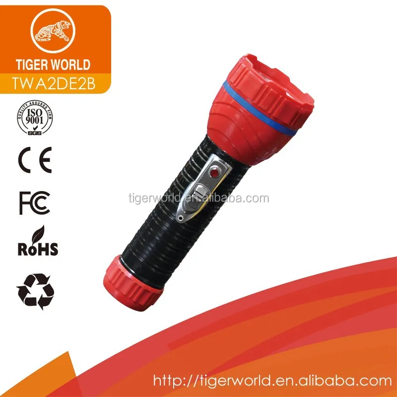 portable powerful hand held flashlight plastic body dry battery led torch light for sale