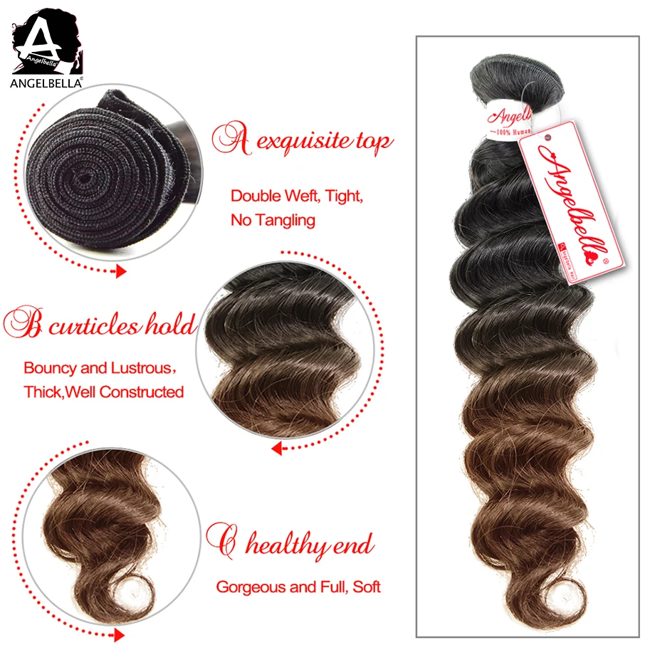 Angelbella cheap wholesale Loose Body Wave Human Hair Bundles Ombre Bundles Hair Weaves brazilian hair bundles