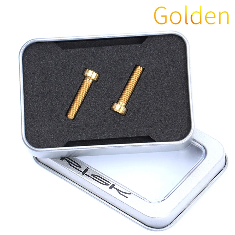 RISK 2pcs M6x23.5mm Titanium Alloy Hollow MTB Bicycle Oil Storage Fastening Screw Mountain Bike Disc Brake Master Cylinder Bolts