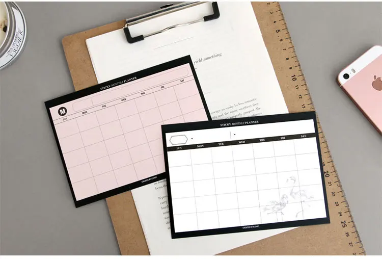 custom paper notepad Pink/white desk calendar self-adhesive memopad wholesale sticky notes