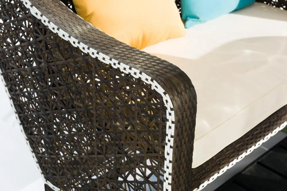 4-Seat Swing Chair Garden Rattan Swing with Canopy China Manufacture