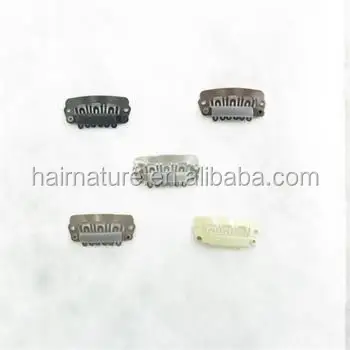 
toupee wig clips Korean Snap Metal Clips Hair Extension Weft Toupee Wig 28mm Black Brown #4 