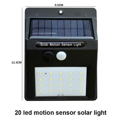 Водонепроницаемый уличный настенный светильник на солнечной батарее с датчиком движения IP65, 30 светодиодов, перезаряжаемый светильник на солнечной батарее для наружного применения
