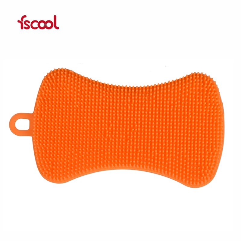 Factory scourcing pad scrubber Silicone Kitchen Cleaning washing tools Sponge Brush for dish bowl pot pan cup