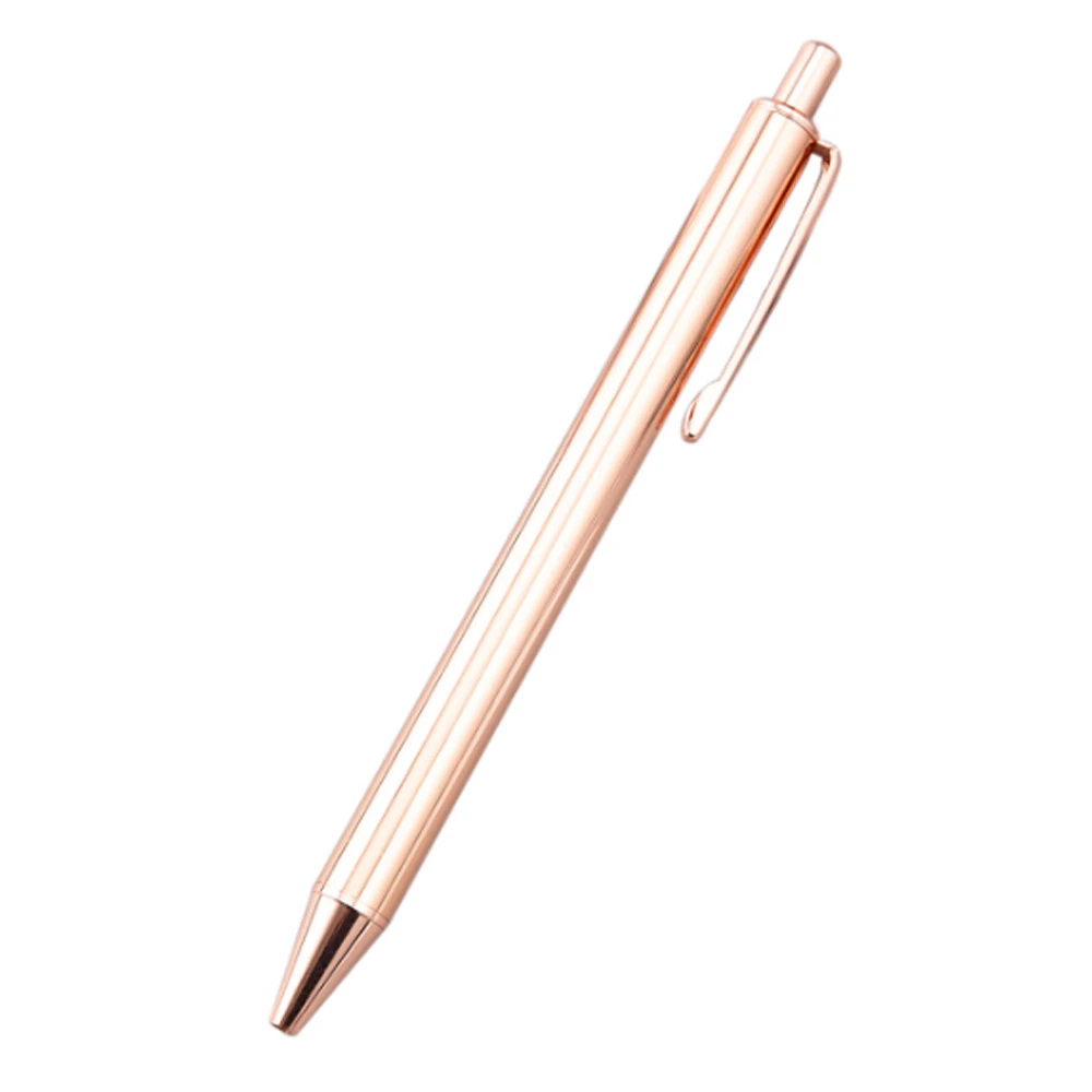
new Best quality beautiful wonderful glossy silver rose gold plated luxury ballpoint press click metal pen for business gift 
