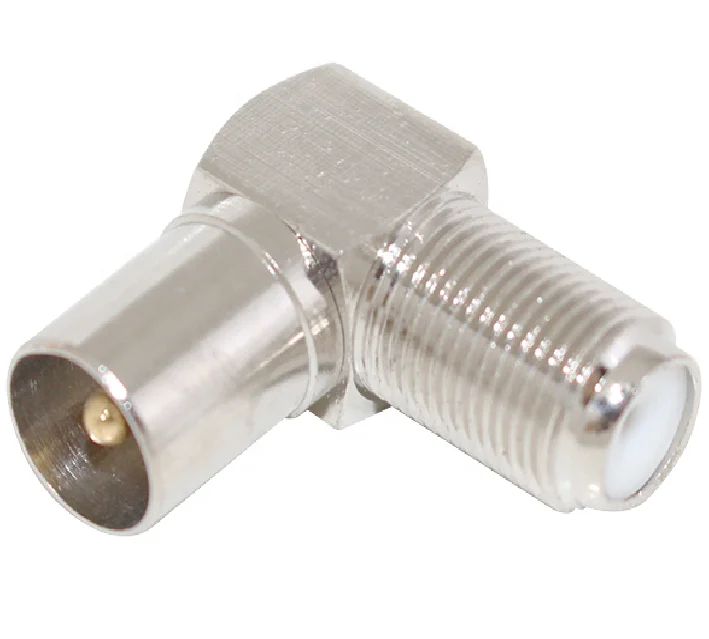 Right Angle 90 Degree Connector F Female toTV IEC PAL Male Connector Adapter For TV Antenna
