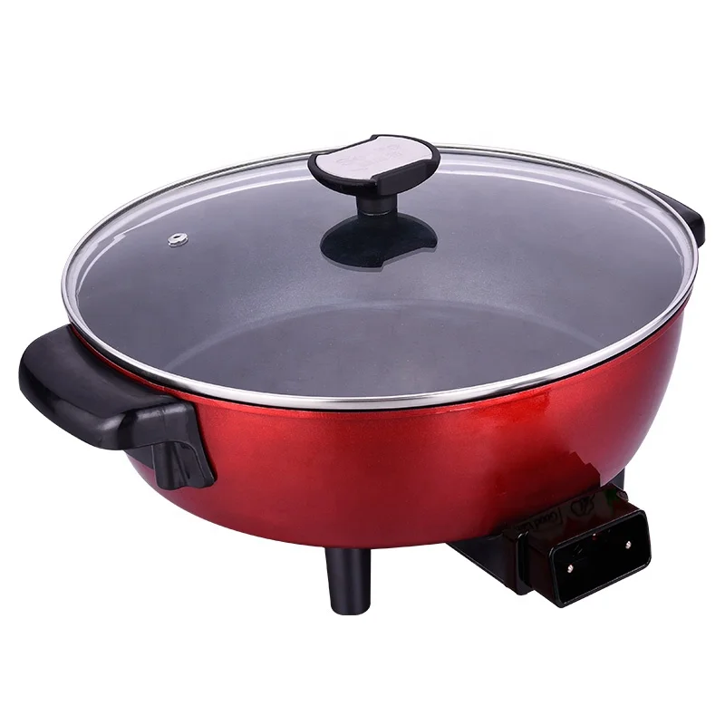 
30cm Round Multifunction Shabu Shabu Frying Pizza Boiling Electric Pan 