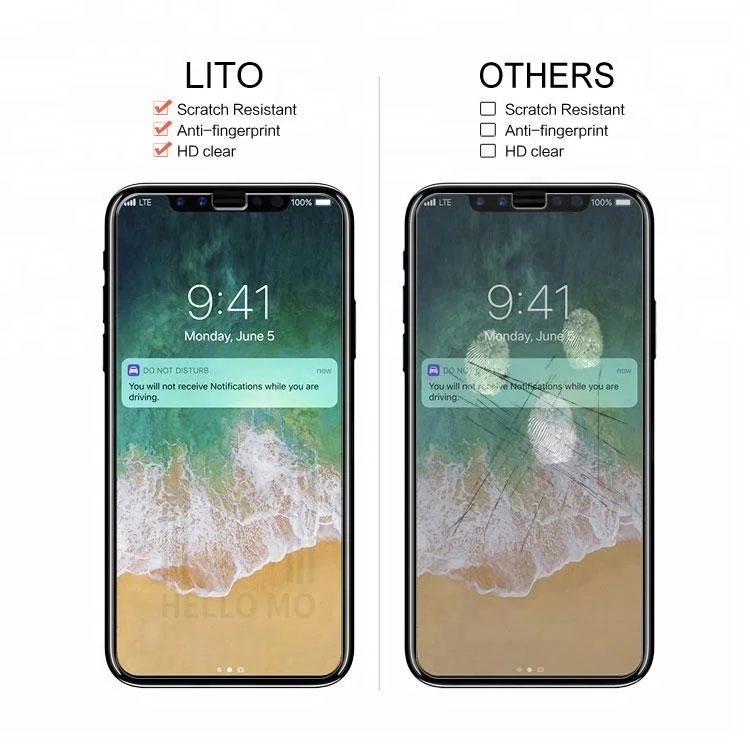 
For iphone x / xs tempered glass screen protector 2 pack, 2.5D 0.33mm 9h glass for iphone x xs screen protector 