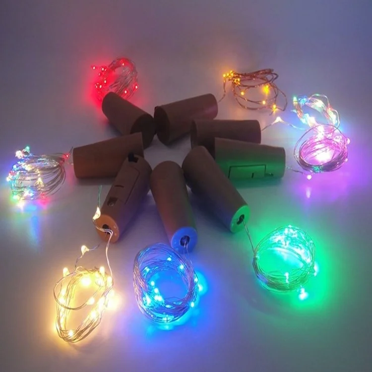 Battery operated Led wine bottle cork lights / cork light wine stopper copper wire string light wine bottle stopper