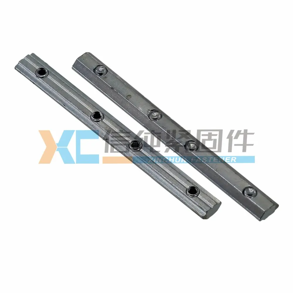 Off-the-shelf connection line, 10 mm long, 6 slots, can be equipped with screws