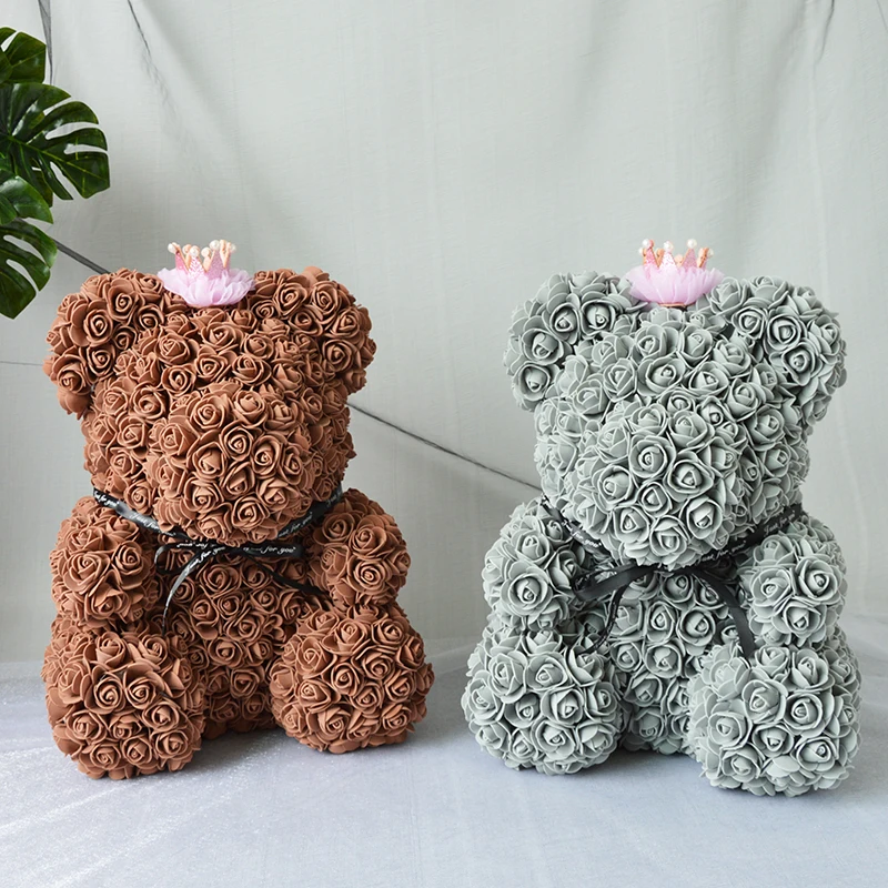 Creative DIY cuddly bear handmade gifts rose bear love flower bear rose rabbit love pug