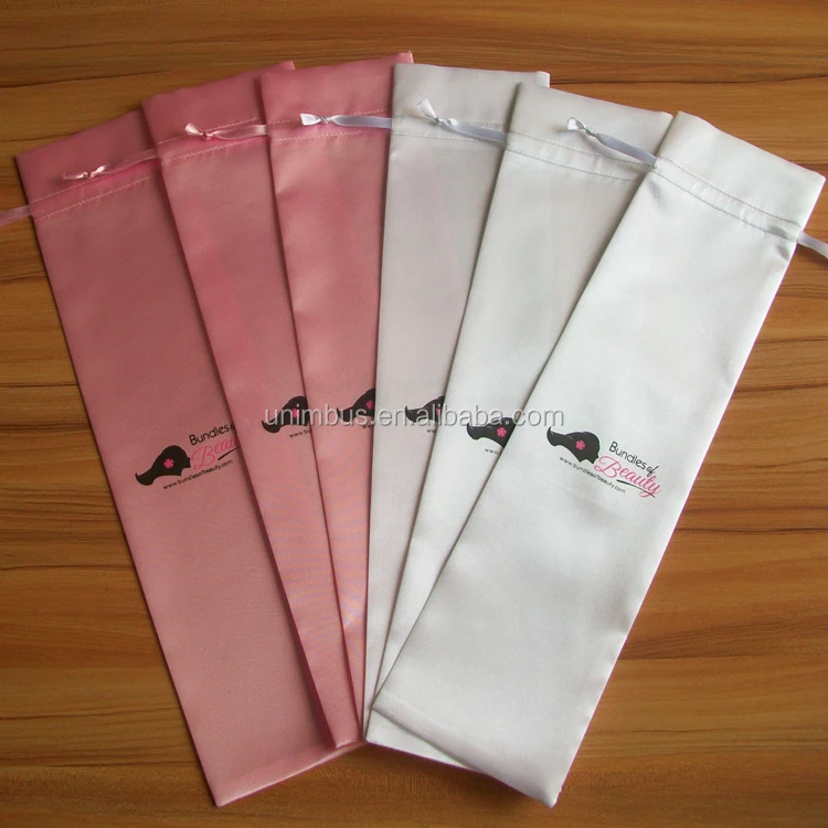 Custom Gift Satin Bags Hair Extension Silk Packaging bags sac en satin Organizer Wholesale with Personalized Logo