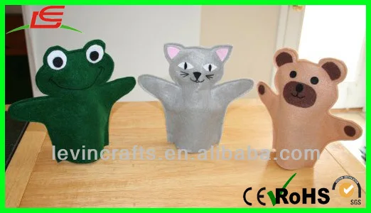 
Frog Dog Cat Slippy Felt Animals Hand Puppet 