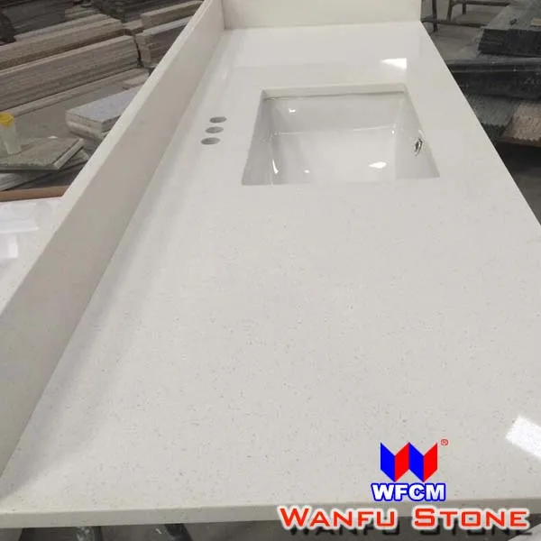 Угловые кварцевые топы для туалетного столика