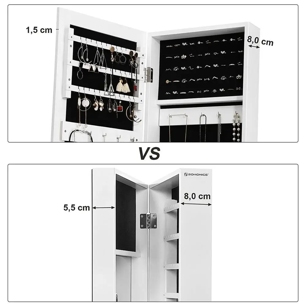 Chinese High QualitySimple And Practical Jewelry Cabinet Armoire Wall Mounted with Mirror