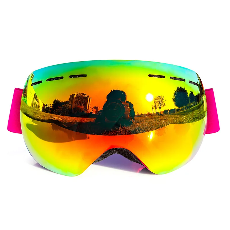 Top selling Magnetic anti-Impact frameless snowboard glasses snow sunglasses mirrored lens ski goggles