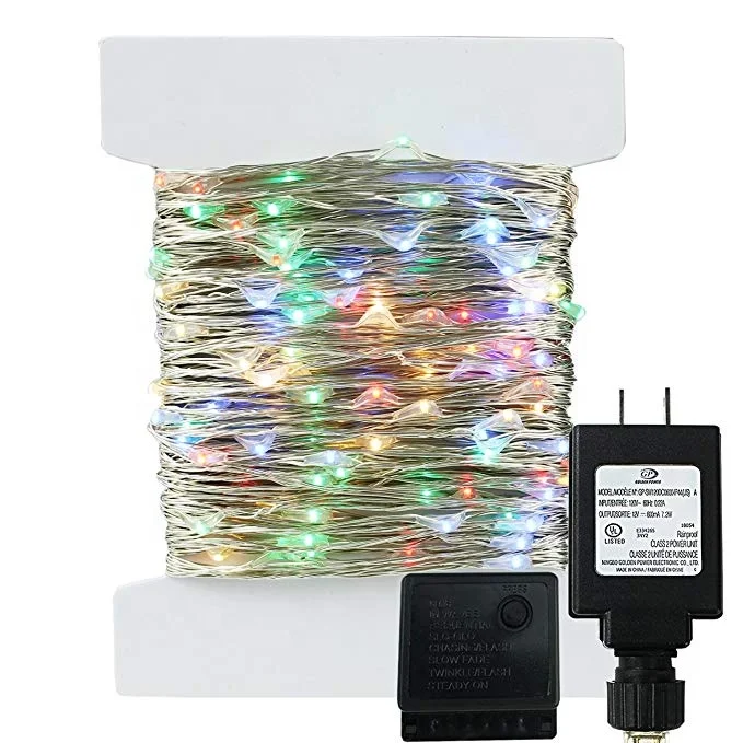 400 LED 132ft Silver Copper Wire String Fairy Lights 8 Modes with Low Voltage Transformer