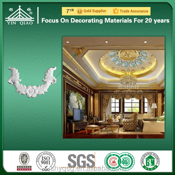 Plaster flower design for hotel wall decoration