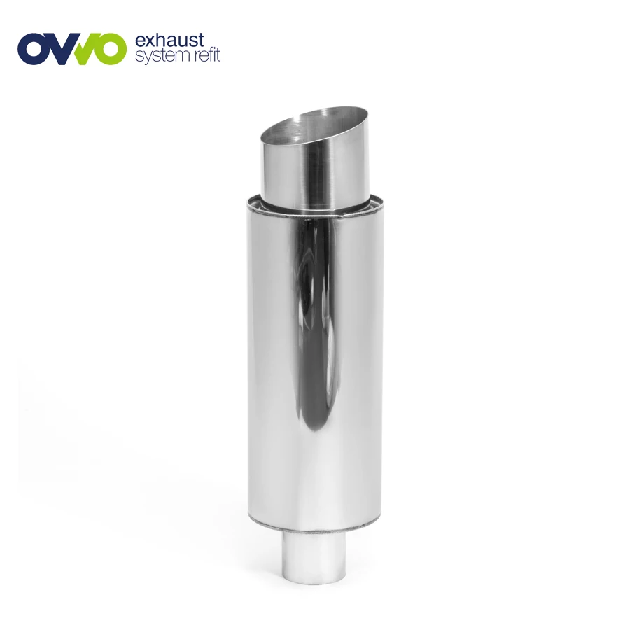 High performance 201/304 stainless steel 63mm car exhaust muffler silencer