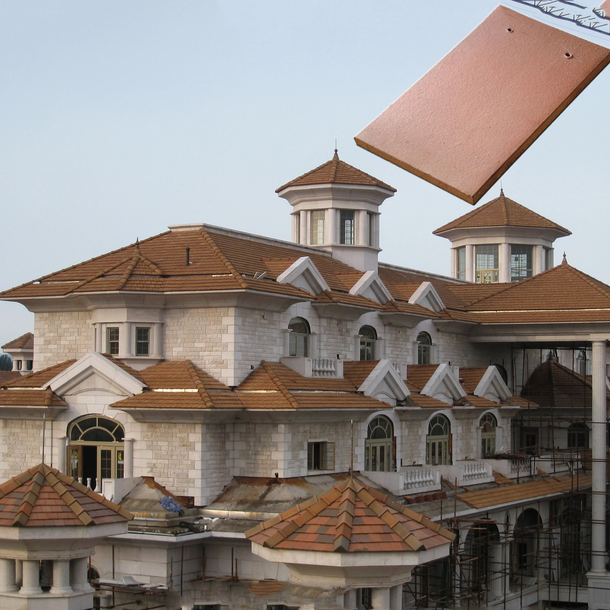 
E1004 flat square clay roof tiles/ german roof tile/ heavy roof tiles ceramic 