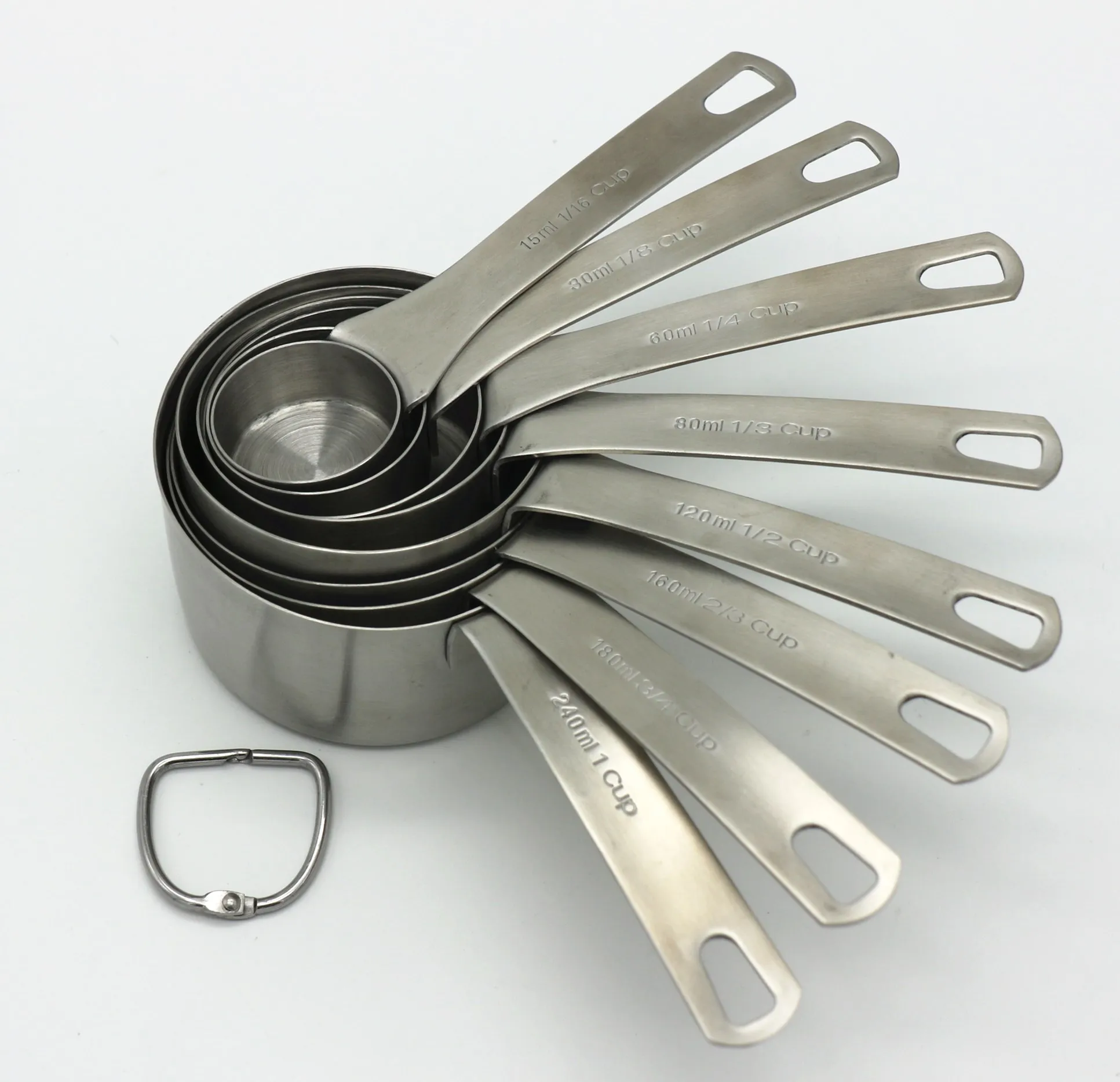 Hot sale Heavy Duty premium 8pcs stainless steel 18/8 kitchen measuring cup set