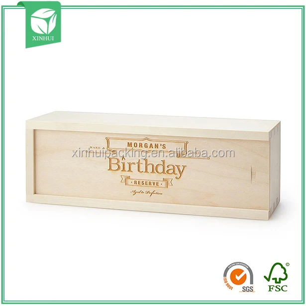 Custom Wooden Wine Packaging Boxes Champagne Bottle Box